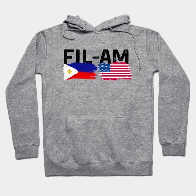 FIL-AM (Filipino American) w/Philippines Flag and American Flag Hoodie by Jedidiah Sousa